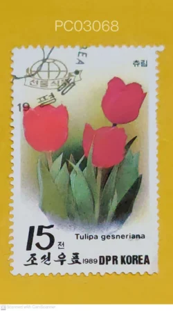 North Korea 1989 Tulipa Gesenerina Flowers Used PC03068