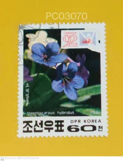North Korea 1991 Streptocarpus hybridus Flowers Used PC03070