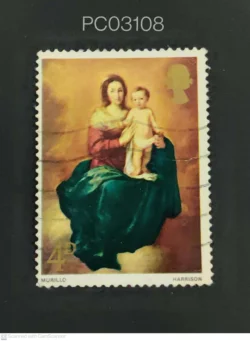 UK Great Britain 1967 Madonna and Child Murillo Painting Used PC03108
