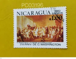 Nicaragua 1982 George Washington 250th Birth Anniversary Signing the Constitution Used PC03196