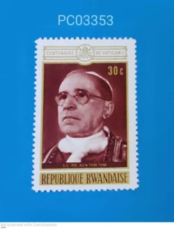 Rwanda 1970 Pope Pius the 12th Centenary of Vatican Christianity Mint PC03353