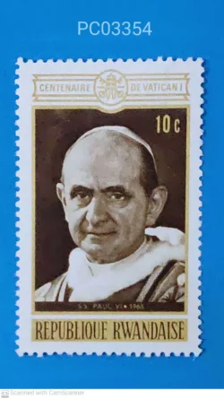 Rwanda 1970 Pope Paul VI Centenary of Vatican Christianity  Mint PC03354