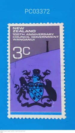 New Zealand 1972 100th Anniversary Council Government Wanganui City Coat of Arms Used PC03372