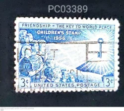 USA 1956 friendship the key to World Peace children stamp Used PC03389