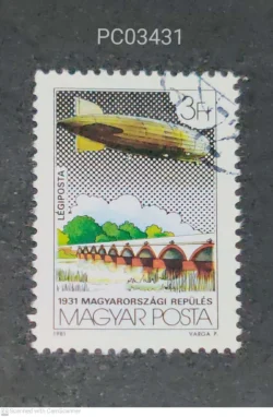 Hungary 1981 Nine Arch Bridge Hortobagy Zeppelin Aviation Used PC03431