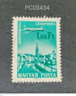 Hungary 1966 Plane over Cities served by Hungarian Airways Copenhagen Used PC03434