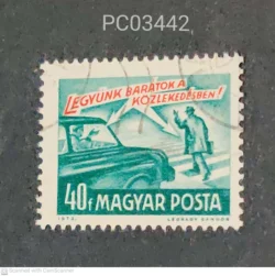 Hungary 1973 Car Driver Traffic Rules Motorist stopping for a pedestrian Used PC03442