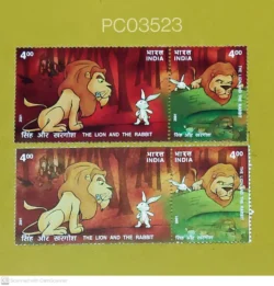 India 2001 Panchtantrata The Lion and the Rabbit Error Colour Difference UMM PC03523