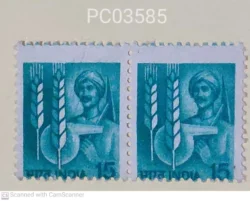 India 1982 15p Technology in Agriculture Farmer Error Horizontal Perforation Shifted Up UMM PC03585