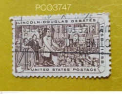 USA 1958 Abraham Lincoln and Stephen A. Douglas Politicians Debating Used PC03747