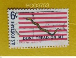USA 1968 First Navy Jack 1775 Don't Tread on Me Historic Flag Used PC03753