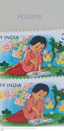 India 1998 Empowered Girl Empowered Society Children's Day Error Red Colour Shifted Right UMM PC03910