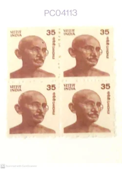 India 1980 35 Mahatma Gandhi Definitive Block of 4 UMM PC04113