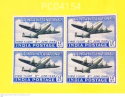 India 1948 Air India First International Flight Aviation Block of 4 UMM PC04154
